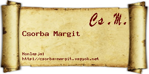 Csorba Margit névjegykártya